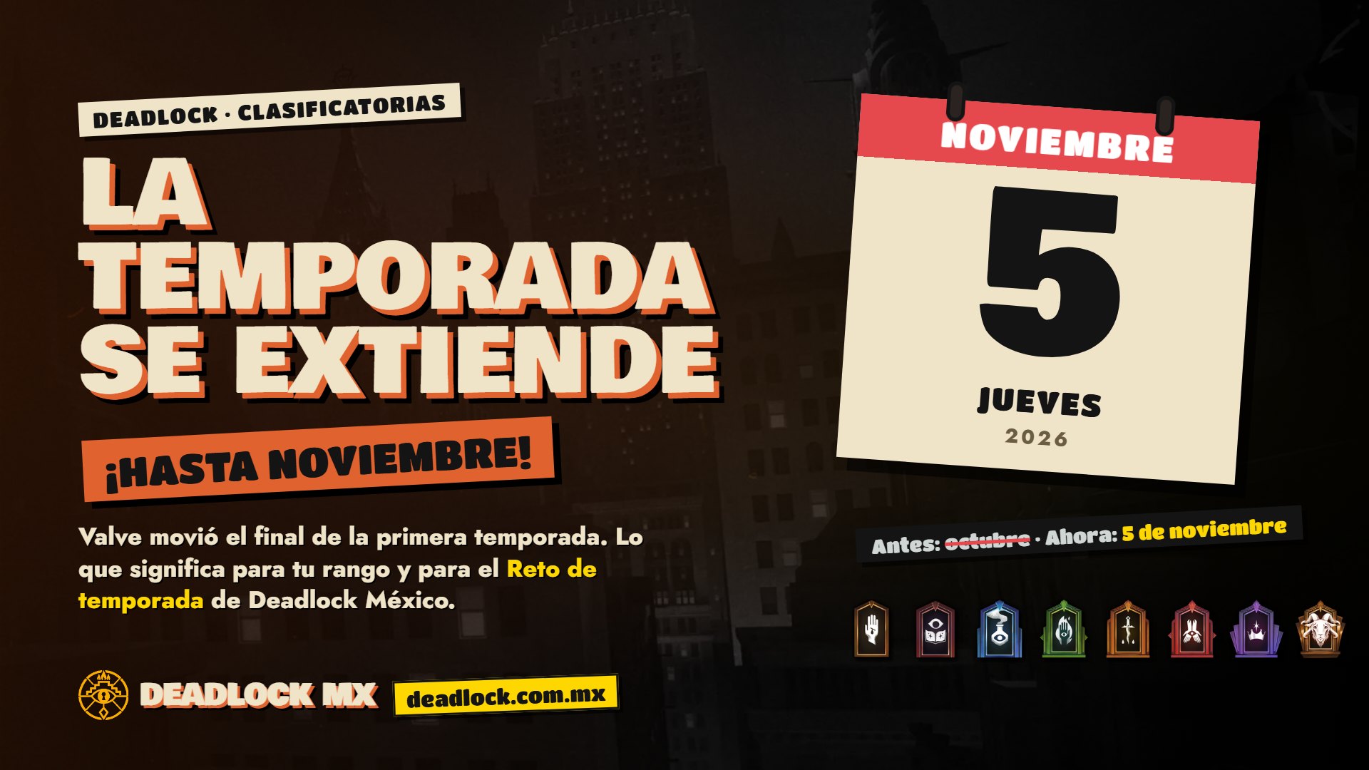 Deadlock extiende su temporada clasificatoria hasta noviembre