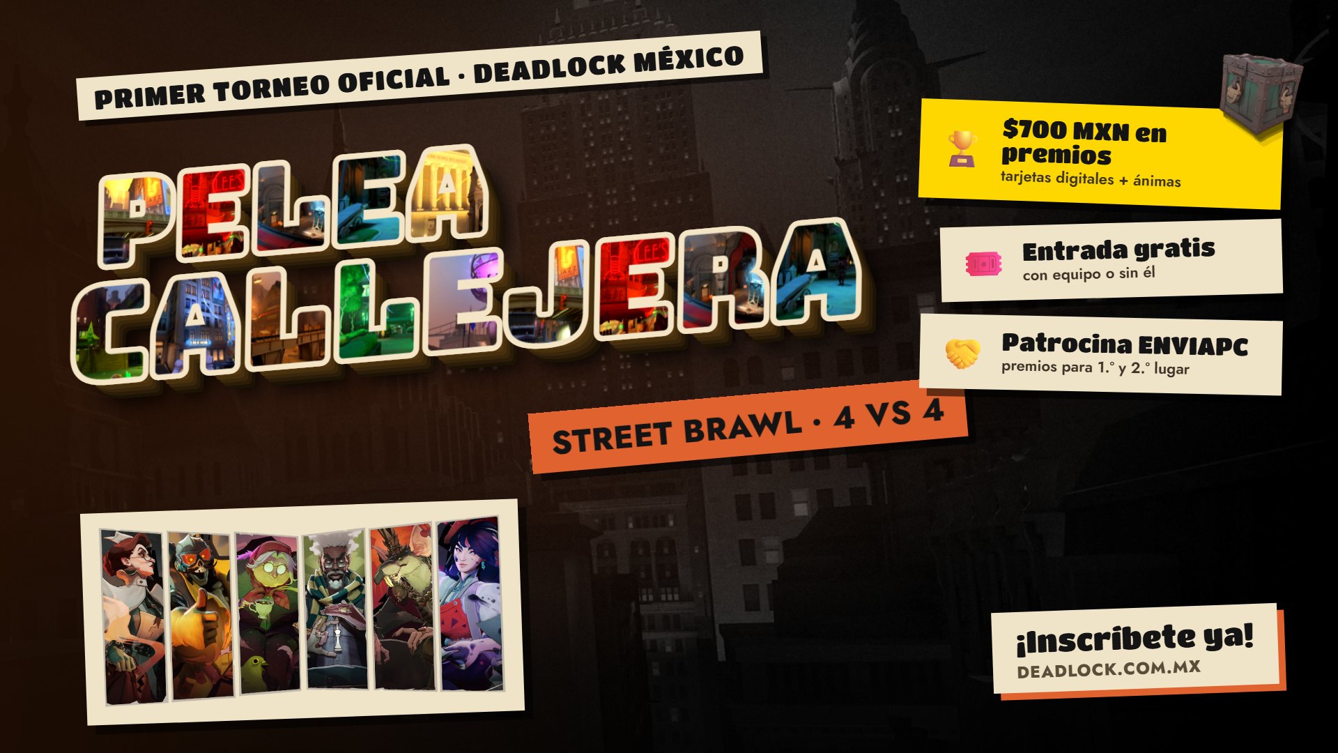 ¡Primer torneo de Deadlock México! Pelea Callejera #1: Street Brawl 4v4 con premios