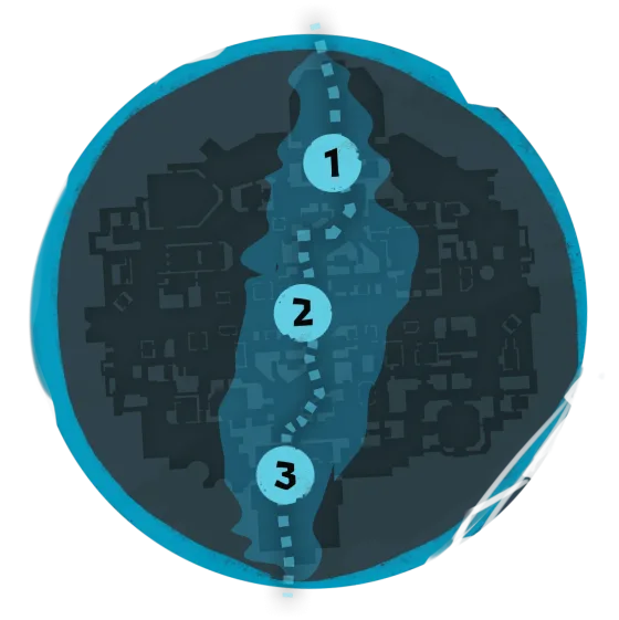 Mapa del carril azul Broadway