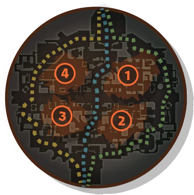 Mapa de los 4 distritos de Deadlock