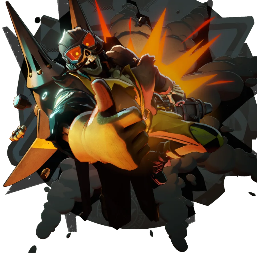 Deadman Danny, héroe de Deadlock, volando con su jetpack