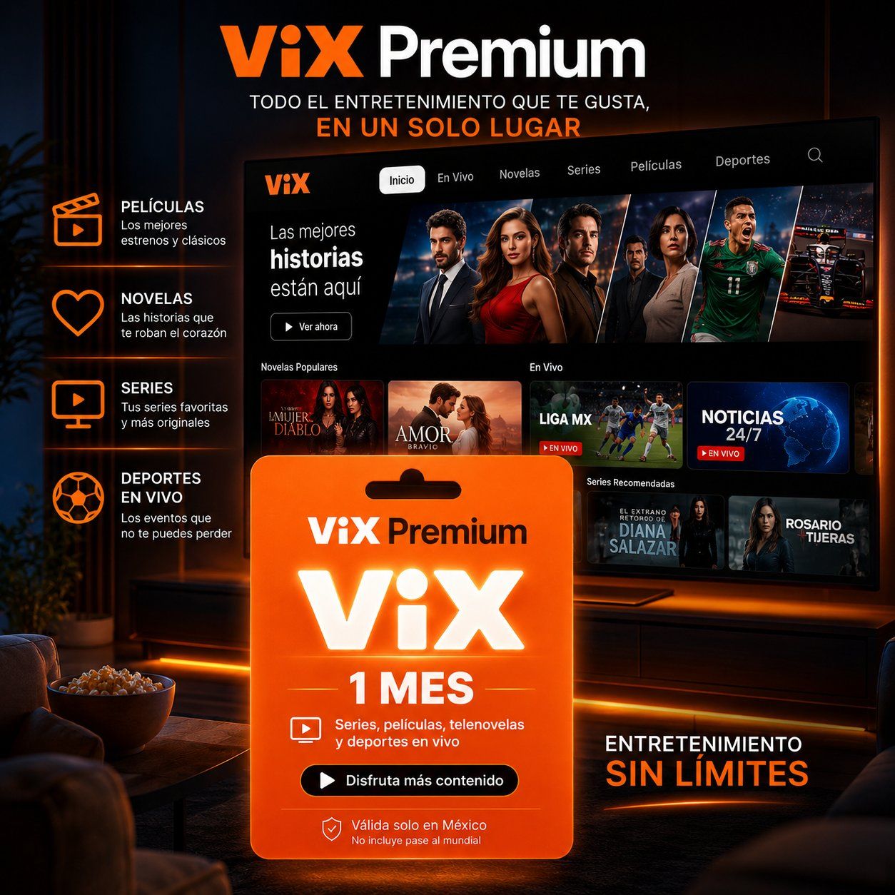 Licencia ViX Premium 1 Mes