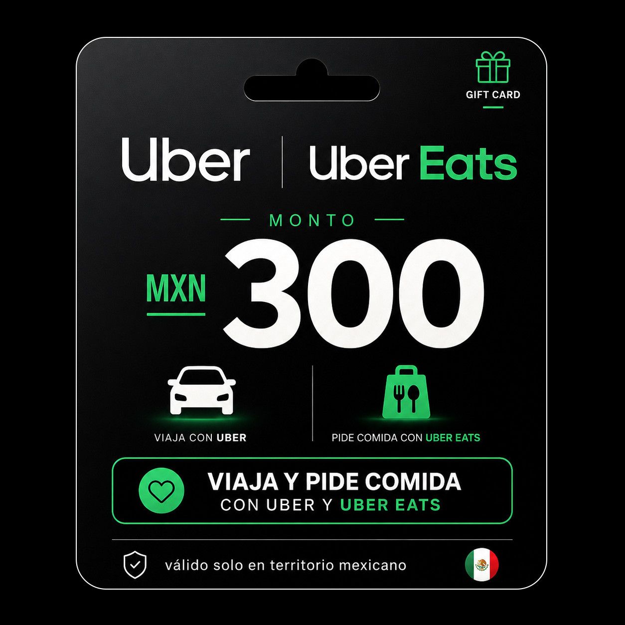 🚗 Uber / Uber Eats $300 MXN