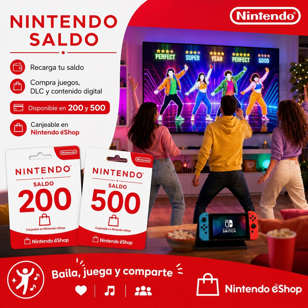 🎮 Nintendo eShop $200 MXN