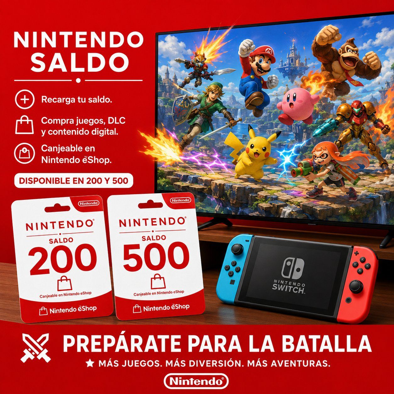 🎮 Nintendo eShop $200 MXN